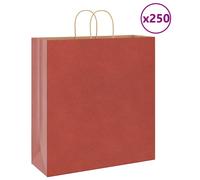 Vidaxl Sacs En Papier 250 Pcs Avec Poignées Rouge 45x17x48 Cm