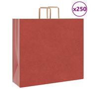 Vidaxl Sacs En Papier 250 Pcs Avec Poignées Rouge 54x15x49 Cm