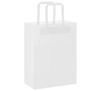 vidaXL Sacs en papier 50 pcs avec poignées blanc 21x11x28 cm, sac en papier, sac cadeau en papier, sac cadeau en papier, sac