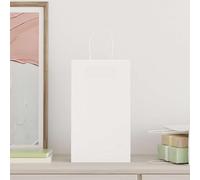 vidaXL Sacs en papier 50 pcs avec poignées blanc 21x11x36 cm, sac en papier, sac cadeau en papier, sac cadeau en papier, sac