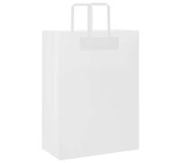 vidaXL Sacs en papier 50 pcs avec poignées blanc 32x17x44 cm, sac en papier, sac cadeau en papier, sac cadeau en papier, sac