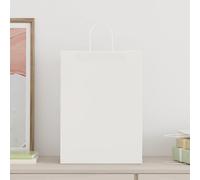 vidaXL Sacs en Papier 50 pcs avec poignées Blanc 32x17x44 cm, Sac en Papier, Sac Cadeau en Papier, Sac Cadeau en Papier, Sac