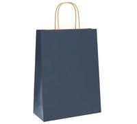 vidaXL Sacs en Papier 50 pcs avec poignées Bleu 26x12x35 cm, Sac en Papier, Sac Cadeau en Papier, Sac Cadeau en Papier, Sac