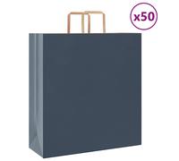 Vidaxl Sacs En Papier 50 Pcs Avec Poignées Bleu 45x17x48 Cm