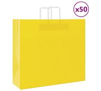 vidaXL Sacs en papier 50 pcs avec poignées jaune 54x15x49 cm, sac en papier, sac cadeau en papier, sac cadeau en papier, sac