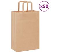 vidaXL Sacs en papier 50 pcs. avec anses Marron 21x11x31 cm