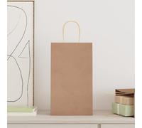 vidaXL Sacs en Papier 50 pcs avec poignées Marron 21x11x36 cm, Sac en Papier, Sac Cadeau en Papier, Sac Cadeau en Papier, Sac