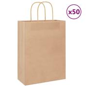 vidaXL Sacs en papier 50 pcs avec poignées marron 26x12x35 cm