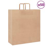 Vidaxl Sacs En Papier 50 Pcs Avec Poignées Marron 45x17x48 Cm