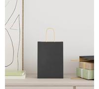 vidaXL Sacs en papier 50 pcs avec poignées noir 15x8x21 cm, sac en papier, sac cadeau en papier, sac cadeau en papier, sac