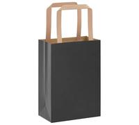 vidaXL Sacs en papier 50 pcs avec poignées noir 15x8x21 cm, sac en papier, sac cadeau en papier, sac cadeau en papier, sac