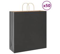 Vidaxl Sacs En Papier 50 Pcs Avec Poignées Noir 45x17x48 Cm