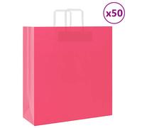 vidaXL 50 Sacs en Papier avec Poignées Rose 45x17x48 cm - Sac Cadeau