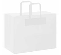 vidaXL Sacs en papier kraft 50 pcs avec poignées blanc 32x17x25 cm, sac en papier, sac cadeau en papier, sac cadeau en papier kraft, sac kraft