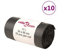 Vidaxl Sacs Poubelles 250 Pcs Noir 35 L