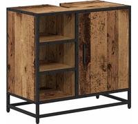 vidaXL Salle de bain lavabo armoire avec porte bois ancien 65 x 33 x 60 cm