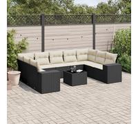 Vidaxl Salon De Jardin 10 Pcs Avec Coussins Noir Résine Tressée