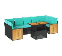 Vidaxl Salon De Jardin 10 Pcs Avec Coussins Noir Résine Tressée Acacia