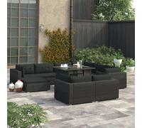 Vidaxl Salon De Jardin 10 Pcs Avec Coussins R¿¿Sine Tress¿¿E Noir