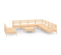 Vidaxl Salon De Jardin 10 Pcs Bois De Pin Massif