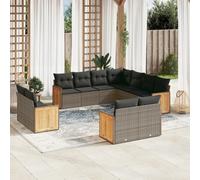 Salon de jardin modulable resine tressee gris 11 pieces 62 x 62 x 69 11 personnes