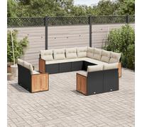 Salon de jardin modulable resine tressee noir 11 pieces 62.0 x 62 x 69 11 personnes