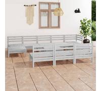 Vidaxl Salon De Jardin 11 Pcs Blanc Bois De Pin Massif Blanc