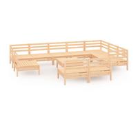 Vidaxl Salon De Jardin 11 Pcs Bois De Pin Massif