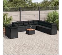 Salon de Jardin avec Coussins Meubles Patio 12 pcs Beige Résine Tressée vidaXL