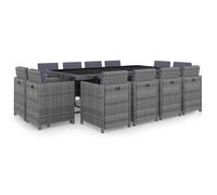 Vidaxl Salon De Jardin 13 Pcs Avec Coussins Résine Tressée Anthracite Gris