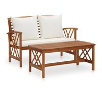 Vidaxl Salon De Jardin 2 Pcs Avec Coussins Bois D'acacia Solide