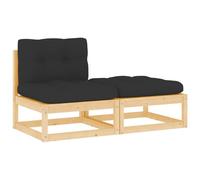 2-delige Loungeset met kussens massief grenenhout807294