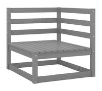 Vidaxl Salon De Jardin 2 Pcs Avec Coussins Gris Bois De Pin Massif Gris