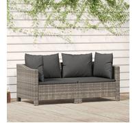 vidaXL Salon de jardin 2 pcs avec coussins Gris Résine tressée, salon de jardin, ensemble de salon d'extérieur, ensemble de 362684