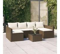 Vidaxl Salon De Jardin 2 Pcs Avec Coussins Marron Résine Tressée