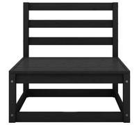 Vidaxl Salon De Jardin 2 Pcs Avec Coussins Noir Bois De Pin Massif Noir