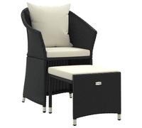 Vidaxl Salon De Jardin 2 Pcs Avec Coussins Noir Résine Tressée
