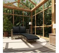 vidaXL Salon de jardin 2 pcs avec coussins Résine tressée Gris