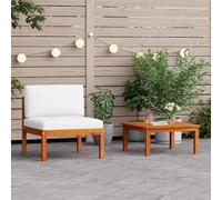 Vidaxl Salon De Jardin 2 Pièces Avec Coussins En Bois D'acacia Et Corde