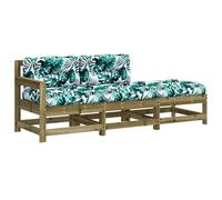 vidaXL Salon de Jardin 3 pcs avec Coussins Bois de pin imprégné, Ensemble de Salon, Ensemble de Salon extérieur, Ensemble de Meubles d'extérieur