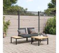 Vidaxl Salon De Jardin 3 Pcs Avec Coussins Noir Aluminium