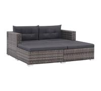 Vidaxl Salon De Jardin 3 Pcs Avec Coussins Résine Tressée Gris Gris