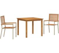 vidaXL Salon de jardin 3 pcs Beige Poly Rattan