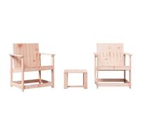 vidaXL Salon de Jardin 3 pcs, Canapés de Patio, Ensemble de Meubles, Mobilier de Terrasse Arrière-Cour Exterieur, Bois Massif Douglas