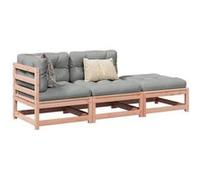 vidaXL Salon de jardin 3 pcs et coussins bois massif sapin de douglas, ensemble de canapés d'extérieur, ensemble de canapés 3295833 Gris G