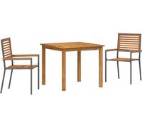 vidaXL Salon de jardin 3 pcs Gris Poly Rattan