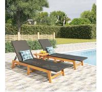 Salon De Jardin 3 Pcs Résine Tressée Et Bois Massif D'acacia