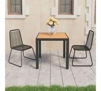 Vidaxl Salon De Jardin 3 Pcs Rotin Pvc Noir Et Marron Marron