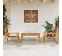 Vidaxl Ensemble De Salon De Jardin 3 Pcs Bois D'acacia Solide