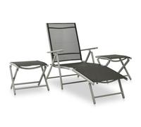 Vidaxl Salon De Jardin 3 Pcs Textilène Et Aluminium Argenté